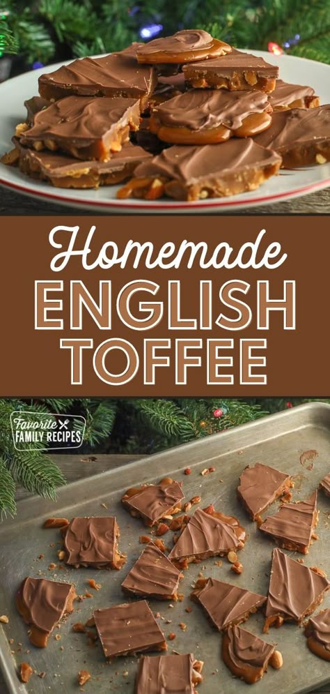 Get ready to make the best Homemade English Toffee! Quick and easy to make with just a few pans to dirty. Combine the ingredients and melt them together. This toffee mixture is amazingly delicious! Layer the nuts, toffee, and chocolate on a prepared cookie sheet. This combination is perfect for a quick treat everyone loves! Microwave English Toffee Recipe, Microwave Toffee Recipe, Homemade English Toffee, Reese Cups, English Toffee Recipe, How To Make Toffee, Cupcakes Simple, Simple Chocolate Cake, Easy Toffee