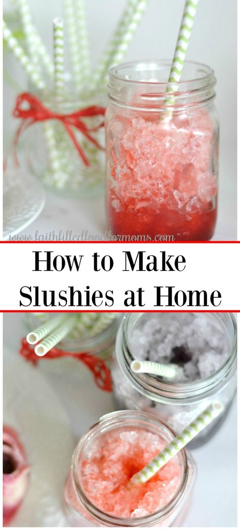 How to Make a Slushy Bar for kids at home. This is great for parties and family. Very festive and so many different flavors to choose from!. #slushy #slushybar #slushies #nonalcoholic How To Make Slushies, Slushy Maker, Kid Friendly Meals Easy, Kids Drink, Fruity Snacks, Hawaiian Shaved Ice, Kids Faith, Slushie Recipe, Cherry Bark