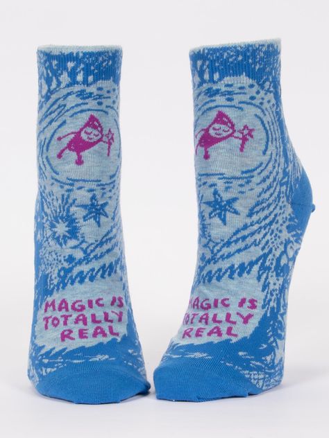 So are unicorns, fat-free donuts and short lines at the DMV! Women's shoe size 5-10. 52% nylon; 46% combed cotton; 2% spandex. Blue Q Socks, Short Lines, Knitting Notions, Take Off Your Shoes, Blue Q, Ankle Socks Women, Feminist Gift, Fabric Yarn, Crazy Socks