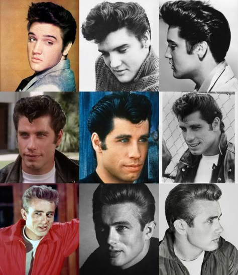 Mens Pompadour, 1950s Mens Hairstyles, 1950’s Hair, Greaser Aesthetic, Cabelo Pin Up, Greaser Style, Greaser Hair, Halloween Hombre, Pompadour Haircut