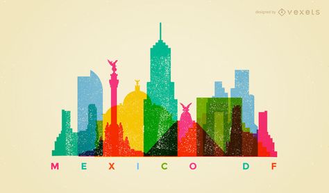 Mexico DF colorful skyline #AD , #SPONSORED, #Sponsored, #DF, #colorful, #skyline, #Mexico Epic Backgrounds, Mexico City Travel Guide, Mexico Design, City Vector, City Silhouette, Digital Art Beginner, Landscape Background, City Illustration, Mexico City