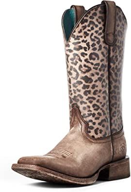 100% Leather Made in the USA or Imported Rubber sole Shaft measures approximately Calf High from arch Boot opening measures approximately 10.5" around 4LR technology for support and cushioning All Day Cushioning insole Shoes Western, Cowgirl Boots Square Toed, Barn Boots, Ariat Women, Cheetah Style, Casual Country Outfits, Leather Cowgirl Boots, Boot Fashion, Chic Flats