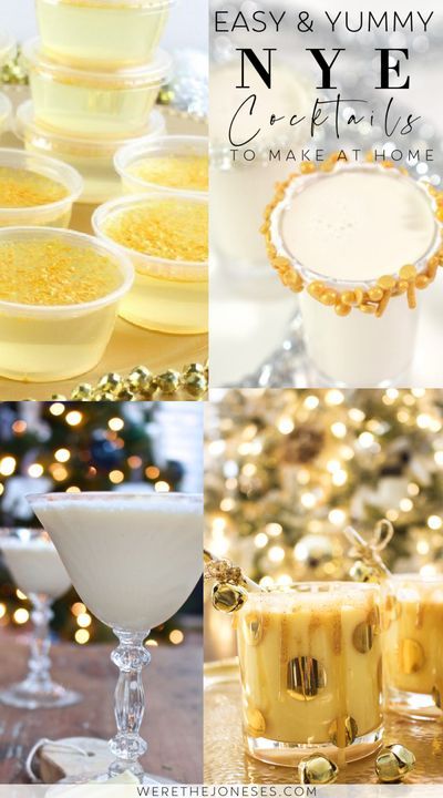 Nye Drink Recipes, Nye Cocktails, At Home Cocktails, Nye Drinks, Easy Shot Recipes, Best Mimosa Recipe, Home Cocktails, Nye Cocktail, New Years Eve Drinks