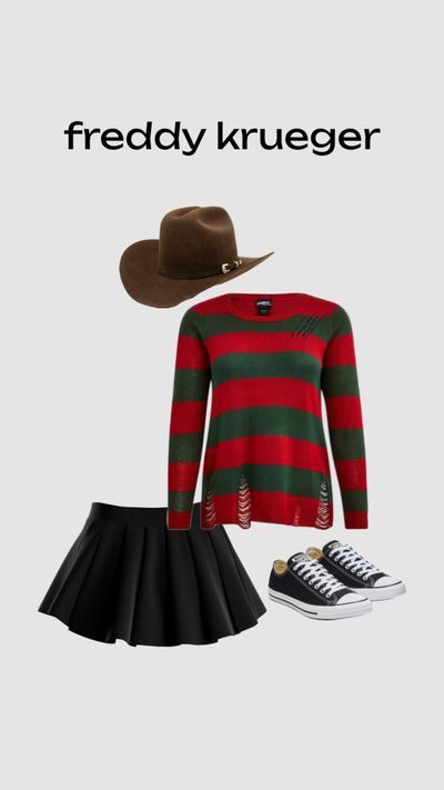 Fantasia Freddy Krueger, Freddy Costume, Freddy Krueger Costume, Matching Halloween Costumes, Hallowen Ideas, Princess Halloween Costume, Matching Halloween, Fantasias Halloween, Freddy Krueger