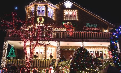 ▷ Dyker Heights Christmas Lights 2021 • Everything You Need to Know Brooklyn Christmas, Outdoor Christmas Light Displays, Dyker Heights, Christmas Light Tour, Christmas Nyc, Business Restaurant, Manhattan Times Square, Rockefeller Center Christmas, Large Building