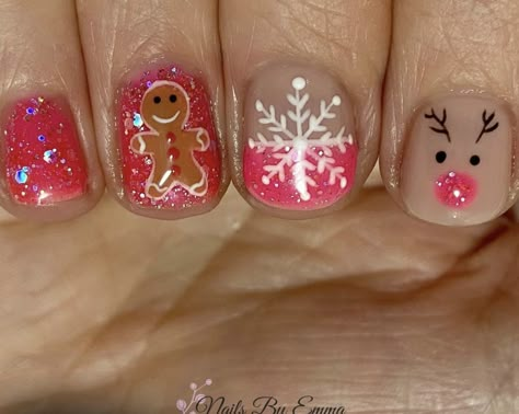 Toddler Christmas Nail Designs, Christmas Nails For Toddler, Christmas Nails Little Kids, Nails For Kids Cute Short Christmas, Kid Nail Designs Christmas, Kid Christmas Nails Designs, Kids Gel Nails Ideas Christmas, Xmas Nails For Kids, Christmas Nails For Little Kids