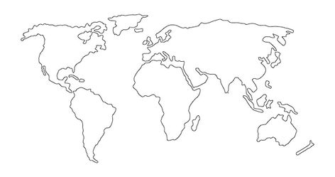 Outline world map vector illustration is... | Premium Vector #Freepik #vector #single-line #line-illustration #hand-line-art #map-background World Map Line Art, World Map Vector, World Map Outline, Map Line Art, Illustration Outline, Word Map, Outline Illustration, Map Background, Line Background