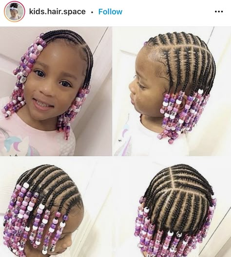 Natural Hair Braids Natural Hair Braid Styles No Weave, Easter Hair Styles For Kids, Kids Braid Styles With Beads, Toddler Hair Braiding Styles, Braids And Beads Hairstyles For Kids, Kids Weave Hairstyles, Braid Kids Hairstyles, Weave Hairstyles For Kids, Toddler Braided Hairstyles Short Hair