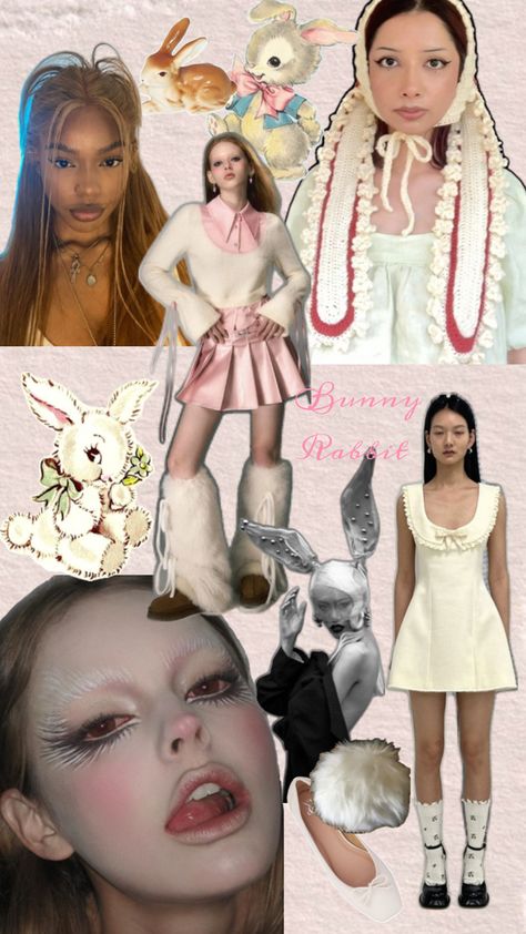 Vintage Rabbit Costume, Vintage Bunny Costume, Magician And Bunny Costume, Bunny Costume Makeup, Bunny Costume Aesthetic, White Bunny Costume, Rabbit Halloween Costume, White Rabbit Costumes, Rabbit Halloween