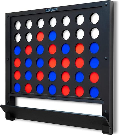 Amazon.com: GoSports Wall Mounted Giant 4 in a Row Game - Jumbo 4 Connect Family Fun with Coins : Everything Else 4 In A Row Game, Life Size Games, 4 In A Row, Wall Game, Giant Games, Cool Wall Decor, Grey Stain, Dart Board, Stud Walls