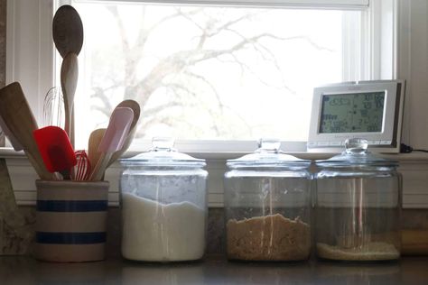 Setting Up a Baking Corner : Heart's Content Farmhouse Hearts Content Farmhouse, Baking Corner, Measuring Cups & Spoons, Panko Bread Crumbs, Organize Declutter, Simple Kitchen, Bread Machine, Baking Supplies, Bread Crumbs