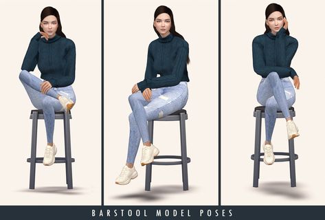 TS4 Poses — lutessasims: Barstool Model Poses • 7 poses •... Sims 4 Barstool, Female Sitting Pose, Sitting Pose Reference, Sitting Pose, David Sims, Fashion Mirror, Best Sims, Sitting Poses, Foto Poses