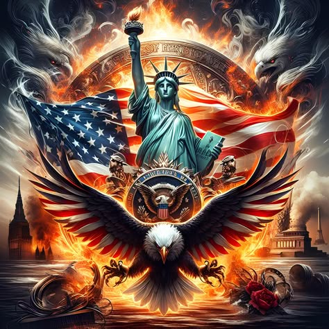 Amerikanische Vatertagsadler-Flagge Ai Kunst God Cross Wallpaper, Usa Flag Tattoo, Patriotic Art Ideas, American Eagle Art, Eagle Photos, Patriotic Wallpaper, Eagle With American Flag, Flag Pictures, American Flag Pictures