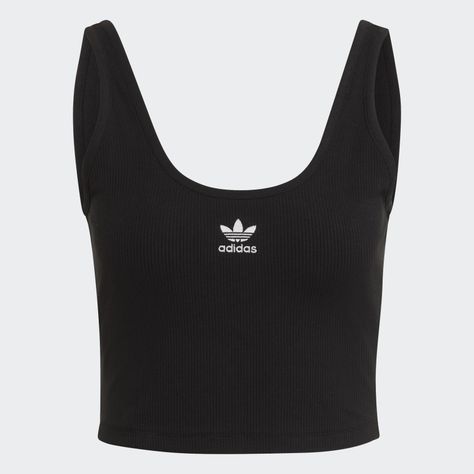 adidas Adicolor Essentials Rib Tank Top - Black | women lifestyle | adidas US Rib Tank Top, Adidas Adicolor, Adidas Tank Top, Body Support, Sleeveless Tee, Adidas Shop, Women Lifestyle, Ribbed Tank Tops, Adidas Online