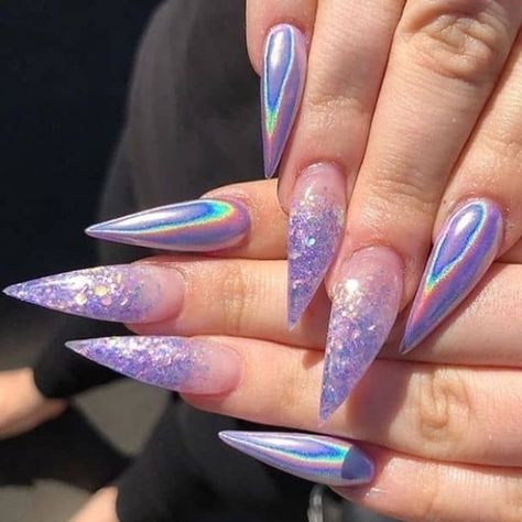 Stiletto Nail Art, Ombre Nail, Ombre Nails Glitter, Lavender Nails, Stiletto Nails Designs, Her Nails, Ombre Nail Designs, Nail Art Ombre, Nail Swag