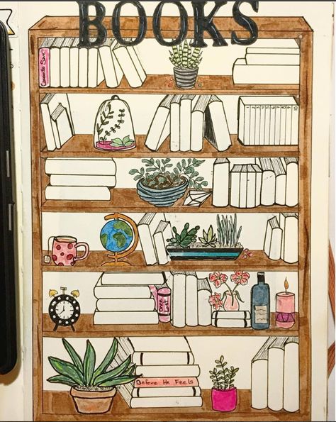 A bullet journal bookshelf is a fun way to motivate you to read more all year long Bullet Journal Bookshelf, Journal Books, Dot Journals, Bullet Journal Themes, Bullet Journal Writing, Bullet Journal Art, Journal Themes, Journal Aesthetic, Bullet Journal Layout