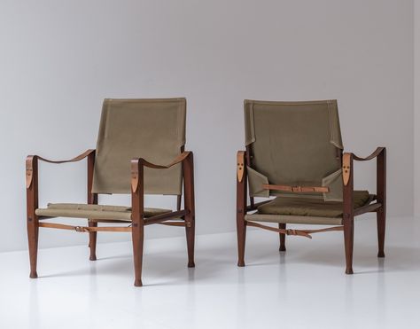 Listed on VNTG.com: 'Safari' easy chairs by Kaare Klint for Rud Rasmussen, Denmark 1950's | #vntg #vintage Kaare Klint Safari Chair, Kaare Klint, Easy Chairs, Easy Chair, Vintage Design, Vintage Designs, Denmark, Lounge Chair, Lounge