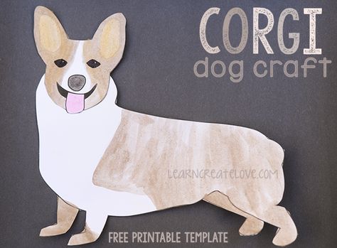 Corgi Crafts For Kids, Corgi Crafts, Corgi Silhouette, Plastic Canvas Corgi Pattern, Corgi Door Hanger, Corgi Decorations, Letter D Crafts, Crown Printable, Dog Sewing Patterns