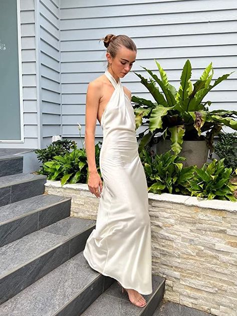 Halter Long Dress, Satin Long Dress, Long Dres, Women Birthday Party, Backless Dress Summer, Backless Long Dress, Woman Birthday Party, Maxi Dresses For Women, Satin Dress Long