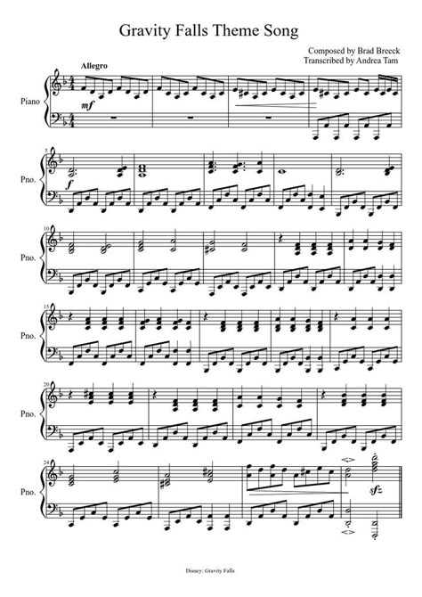 Gravity Falls Piano sheet Gravity Falls Theme Song, Piano Songs Sheet Music, Clarinet Sheet Music, Music Letters, Easy Piano Songs, Saxophone Music, Not Musik, Song Sheet, Violin Sheet