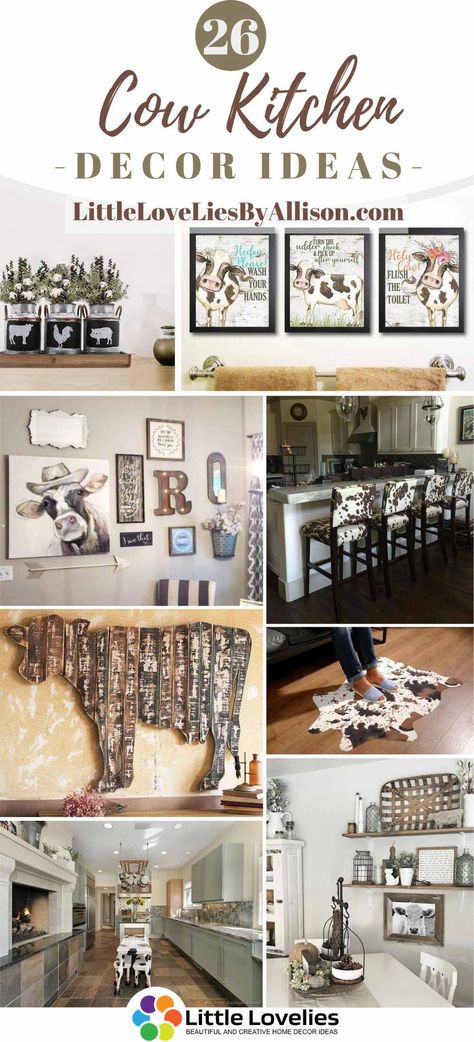 Bedroom Cow Decor, Cow Decor For Kitchen, Cow Themed Kitchen Ideas, Farm Kitchen Decor Ideas, Farm Animals Kitchen Decor, Cowboy Kitchen Ideas, Cow Ideas Decor, Cow Print Kitchen Decor, Cow Print Decor Living Room