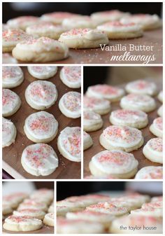 Vanilla Butter Meltaway Sugar Cookie. Ingredients: butter, sugar, egg, vanilla, salt, flour, baking soda and powder Frosting Cookies, Meltaway Cookies, Vanilla Sugar Cookie, Cookie Brownie Bars, Butter Frosting, Noel Christmas, Eat Dessert, Cookie Desserts, Christmas Cookie