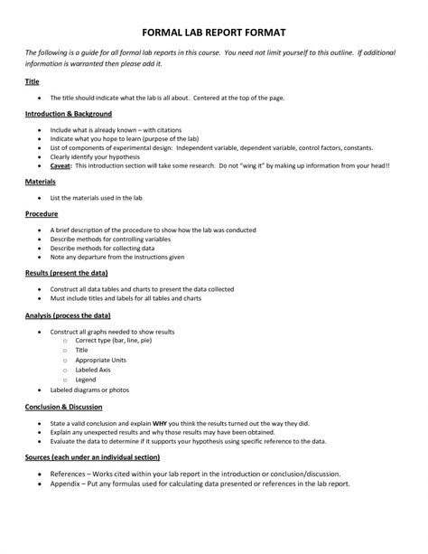 Scientific data , 7 Formal Lab Report Template : Formal Lab Report Format Report Writing Format, Free Science Worksheets, Lab Report Template, High School Chemistry, Biology Labs, Lab Report, Essay Format, Chemistry Labs, Report Writing