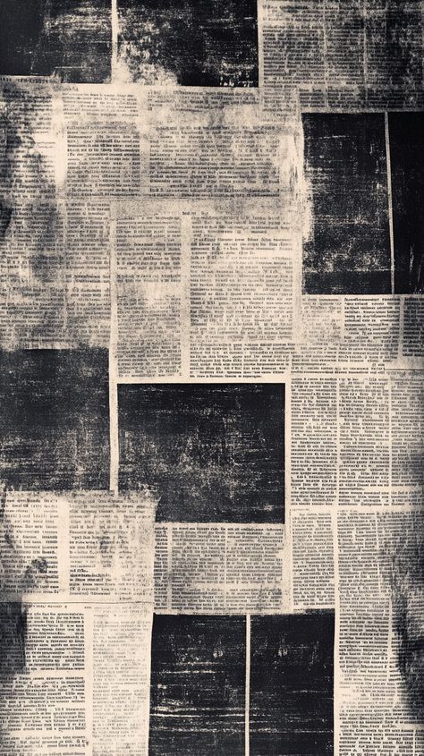 📰✨ Dive into the charm of vintage vibes with our flat black and white newspaper textures! Perfect for adding a touch of nostalgia to your projects. Create stunning visuals that tell a story and captivate your audience. Explore the beauty of simplicity and elegance. 🌟📜 #VintageStyle #BlackAndWhite #TextureDesign #Nostalgia #CreativeInspiration... Black Newspaper Background, Vintage Newspaper Design, Newsprint Design, Newspaper Typography, Black And White Newspaper, Newspaper Textures, Newspaper Aesthetic, Newspaper Wallpaper, Black And White Collage