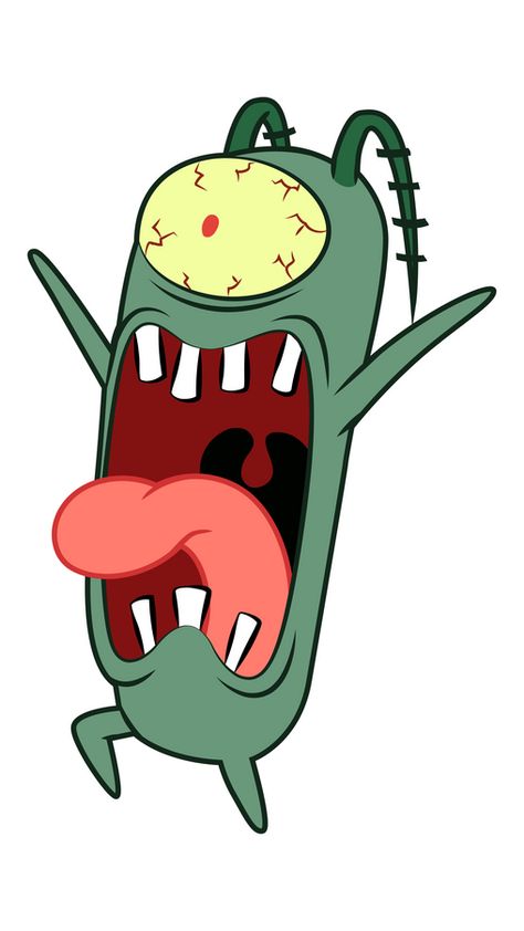 Plankton always wanted to find out the Krabby Patty recipe and when he finally did it - the green creature runs away. Do you know why? As appeared, the most important ingredient in the Krabby Patty... Crabby Drawing, You Did It, Plankton Wallpaper, Plankton Tattoo, Spongebob Screaming, Plankton Drawing, Plankton Painting, Krabby Patty Recipe, Spongebob Plankton