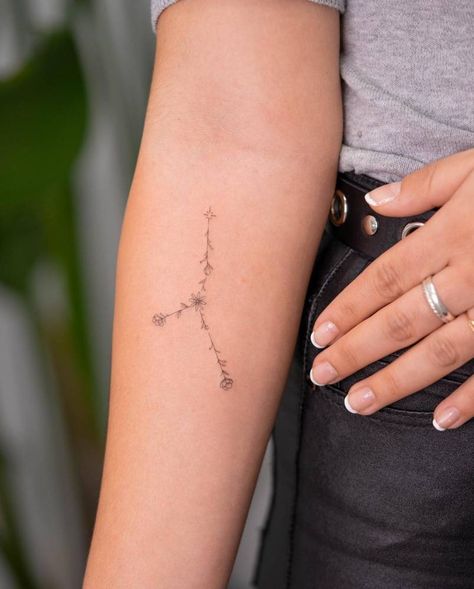 Constellation Tattoo Ideas, Scorpio Constellation Tattoos, Astronomy Tattoo, Astrology Tattoo, Constellation Tattoo, Single Needle Tattoo, Aries Tattoo, Zodiac Sign Tattoos, Zodiac Tattoos