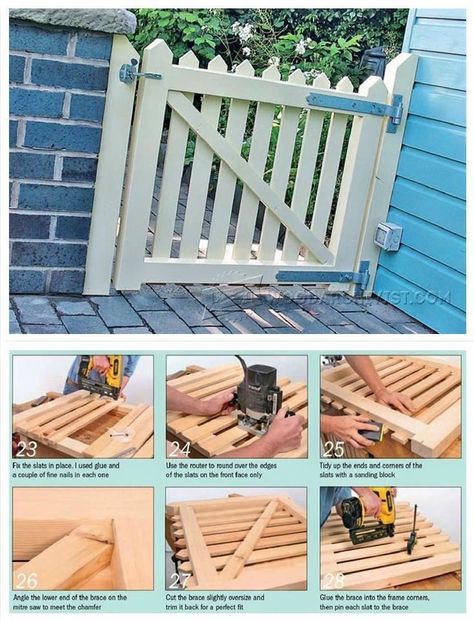 Small Wooden Gates Ideas, Diy Inexpensive Fence, Garden Gate Plans, Diy Garden Gates Ideas, Diy Wooden Gate, Wooden Gate Plans, Wood Gate Diy, Diy Gates, Garden Gates Wooden