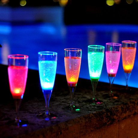 Christmas Vases, Flute Glasses, Champagne Flute Set, Champagne Flute Glasses, Party Bars, Glow Party, Novelty Lighting, Flute Glass, Wedding Bar