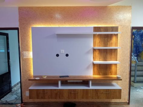 Design Tv Room, Tv Room Designs, Modern Tv Cabinet Design, Cabinet Wall Design, Simple Tv Unit, Simple Tv Unit Design, Tv Rack Design, Tv Shelf Design, Tv Stand And Panel