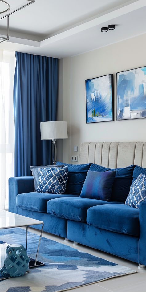 Blue Sofa In Living Room, Blue Sofa Living Room Ideas, Blue Sofa Living Room, Black Living Room Set, Sofa In Living Room, Sofa Living Room Ideas, Blue Sofa Living, Blue Sofas Living Room, Blue Living Room Decor