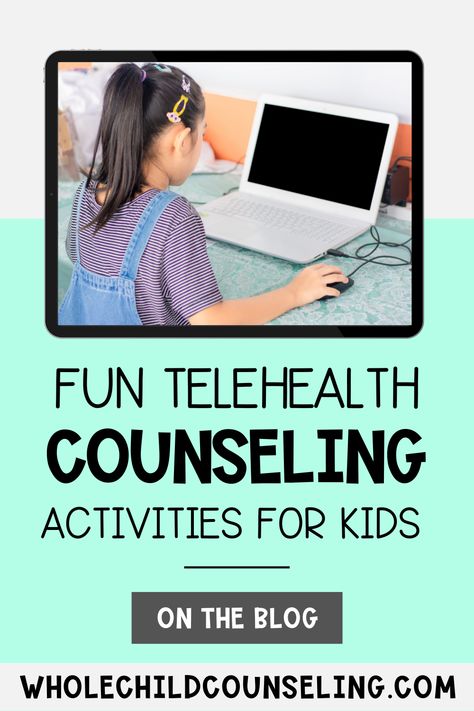 Virtual Therapy Activities For Kids, Telehealth Therapy Activities For Kids, Coping Skills For Kids, Child Counseling, Therapy Interventions, Counseling Techniques, Skills For Kids, Emotional Books, Learning For Kids