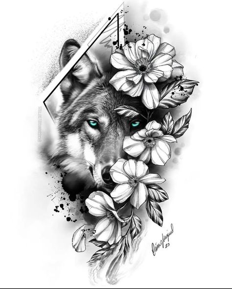 Sketches Wolf, Unique Animal Tattoos, Wolf Tattoos For Women, Side Hip Tattoos, Hip Tattoo Designs, Small Wolf Tattoo, Big Cat Tattoo, Side Thigh Tattoos, Tier Tattoo