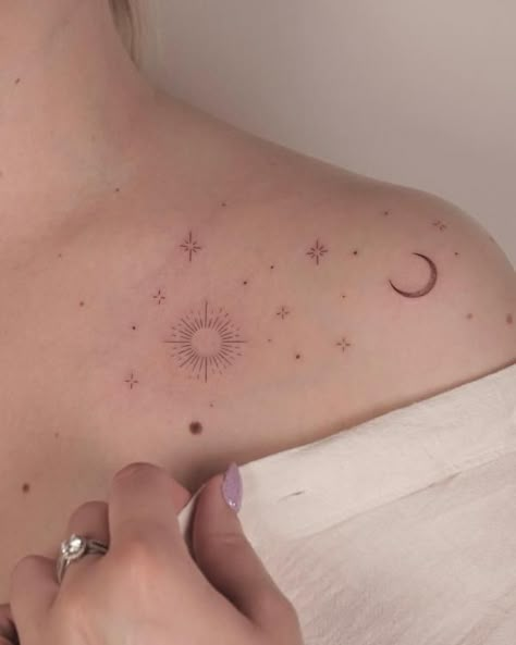 Sun And Moon Tattoo, Sun Tattoos, Forbidden Fruit, Small Hand Tattoos, Subtle Tattoos, Piercing Ideas, Tat Ideas, Elegant Tattoos, Feminine Tattoos