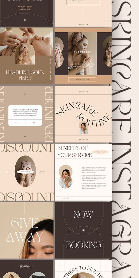 Beauty natural Esthetician Canva Instagram aesthetic Template Design for coaches Service based Small Business like skincare, Esthetician Makeup artist, lash and eyebrows hairstylist, spa salon facials, beauty blogs. Social media post and story engagement booster, quotes, questions, price list, menu template layouts. oatmeal brown, caramel Good Post ideas. Cute minimal. what to post on instagram. Beauty influencer, massage therapist. waxing. lash and hair extension. Nude organic, beige Quotes Questions, What To Post On Instagram, Feed Layout, Esthetician Instagram, Instagram Feed Tips, Lash Technician, To Post On Instagram, Skincare Instagram, Organic Spa