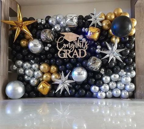 Ballon For Graduation, 2023 Graduation Backdrop, Graduation Party Backdrop Ideas Balloons, 2023 Graduation Balloons, Balloon Graduation Backdrop, Graduation Balloon Decorations 2023, Graduation Party Ideas Photo Booth, Graduation Party Ideas Balloons, Homecoming Balloon Ideas