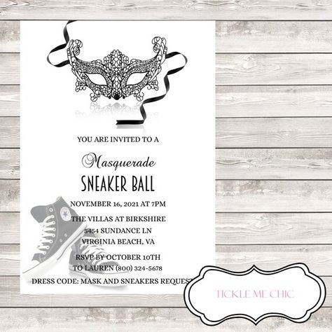 Masquerade Sneaker Ball Attire, Masquerade Sneaker Ball, Sneaker Ball Invitation Ideas, Sneaker Ball Invitation, Masquerade Invitations, Ball Invitation, Sneaker Ball, Planning Business, Event Planning Business