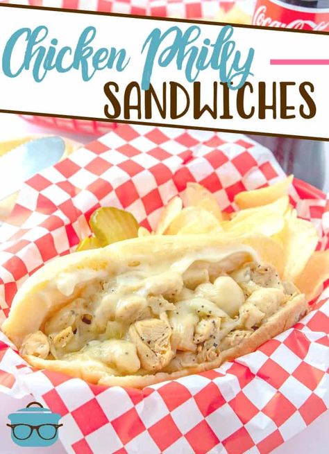 These Chicken Philly Sandwiches are made with perfectly seasoned diced chicken tenders with melted provolone cheese on a super soft sub roll! Philly Sandwich, Chicken Philly, Monte Cristo Sandwich, Chicken Sandwich Recipes, Country Cook, The Country Cook, Diced Chicken, Country Cooking, Provolone Cheese