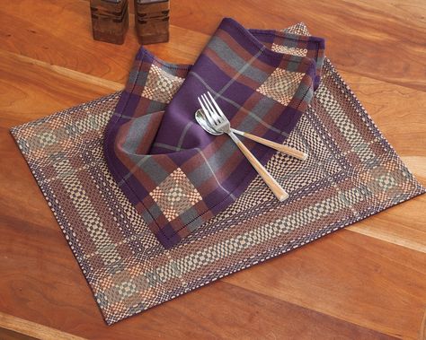 Cornucopia Placemats and Napkins | Handwoven Weaving Patterns Design, Spider Illustration, Placemats And Napkins, Weaving Loom Projects, Types Of Weaving, Weaving Projects, Pattern Drafting, Weaving Patterns, Loom Weaving