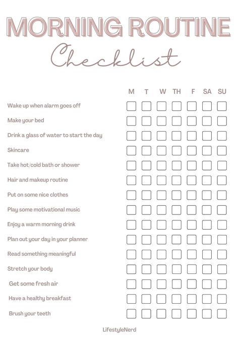 Start your day off right with this printable morning routine checklist! This checklist includes 10 essential tasks to help you get organized, motivated, and productive. It's also fully editable, so you can customize it to fit your own needs.

[Image of the checklist]

Download the checklist here: Morning And Night Routine Checklist, Morning Routine For Beginners, Morning Routine Checklist Aesthetic, Morning Checklist For Women, Daily Morning Routine Checklist, Morning Routine For Intj, Nighttime Routine Checklist, Morning Routine Checklist For Women, Things To Do In The Morning