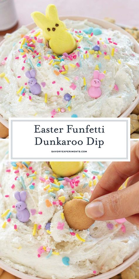 Dunkaroo Dip Recipe, Easter Dips, Dunkaroo Dip, Cute Easter Desserts, Easter Deserts, Easter Cooking, Easy Easter Treats, Easter Party Food, Easy Easter Desserts