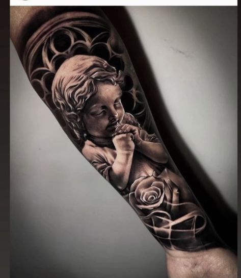 Angels Tattoo For Women, Tattoo Sleeve Men Arm, Stairs To Heaven Tattoo, Religous Tattoo, Angel Sleeve Tattoo, Tattoos Angel, Angel Tattoo For Women, Guardian Angel Tattoo Designs, Half Sleeve Tattoos Sketches