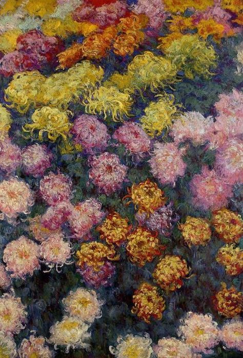 Chrysanthemum Painting, Artist Monet, Claude Monet Paintings, Claude Monet Art, Monet Art, Monet Paintings, Pierre Auguste Renoir, A4 Poster, Oil Painting Reproductions