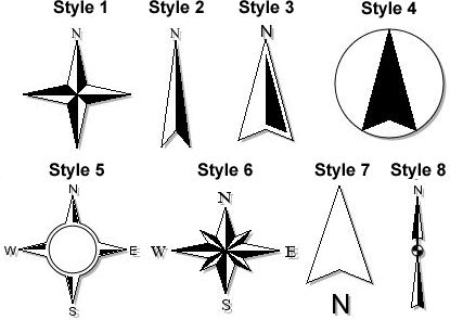 cartography - Are North Arrows Pointless? - Geographic Information ... Floor Plan Symbols, Architecture Symbols, Site Analysis Architecture, College Architecture, Arrow Drawing, Architecture Sketchbook, Garden Design Plans, Layout Architecture, Plan Drawing