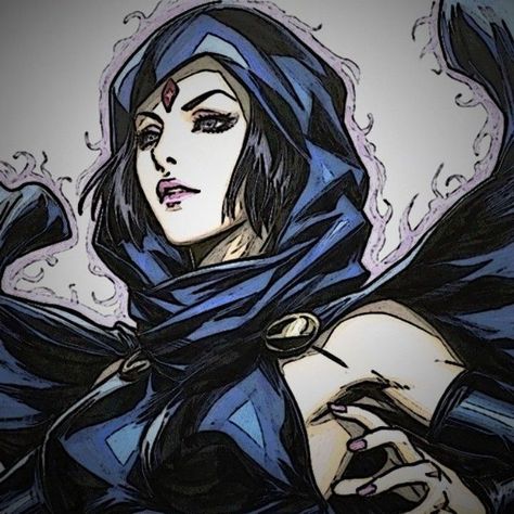 Raven Comics, Dc Icons, Raven Teen Titans, Dc Comics Artwork, Gothic Anime, Teen Titans Go, Cartoon Icons, Comic Panels, Funky Art