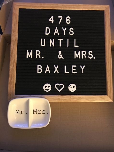 Felt letter board - wedding countdown - his and hers ring dish Engagement Party Letter Board, Wedding Shower Letter Board, Bridal Shower Letter Board, Bachelorette Letter Board, Bridal Shower Letter Board Ideas, Bridal Shower Quotes, His And Hers Rings, Groomsmen Proposal Gifts, Young Wedding