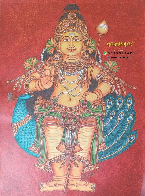 Apartment Paintings, Namuna Arts, Apartment Painting, Mural Art Design, Mural Paintings, Buddha Art Drawing, Kerala Mural Painting, Lord Murugan, Fruit Wallpaper